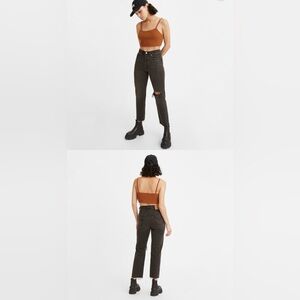 Levi's Men's Black Straight Jeans with Distressed Detail